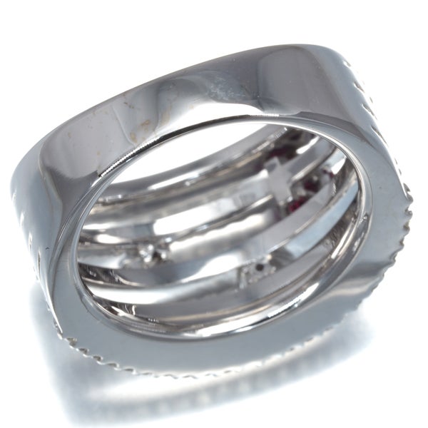 ルビー 0.526ct  ダイヤ 1.05ct 5ロウ  リング K18WG ソーティング