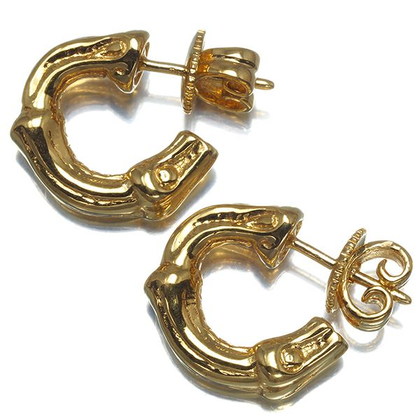 ティファニー ピアス ネイチャー バンブー フープ K18YG 