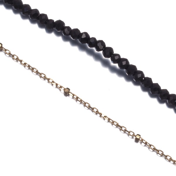 アガット ネックレス オニキス  ロング K10YG 
