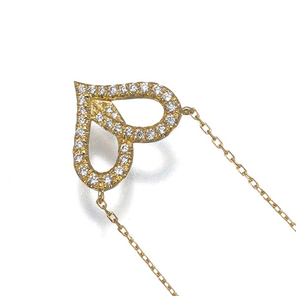 アーカー ネックレス ダイヤ 0.16ct フィルージュハート ミディ フル  K18YG 箱