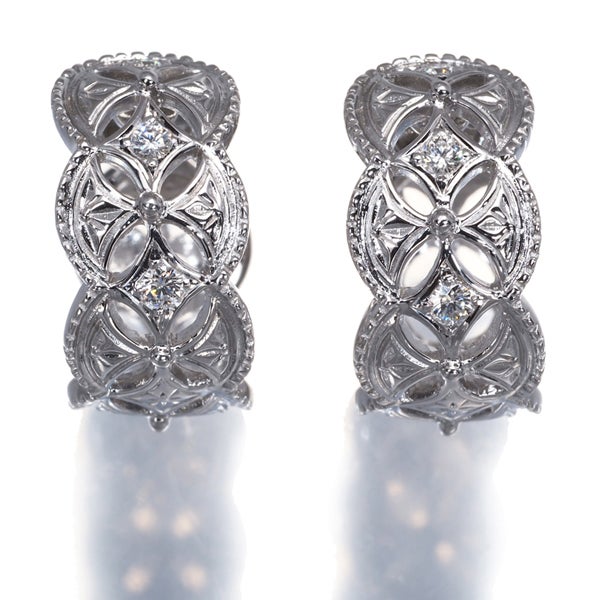 ミキモト イヤリング ダイヤ 0.05ct/0.05ct  透かし K18WG 