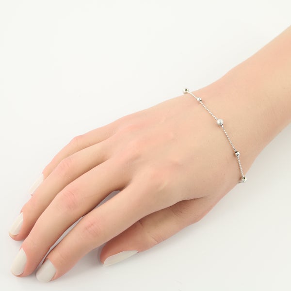 4℃ ブレスレット   ミラーボール カットボール K18WG 