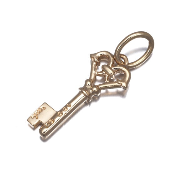 アガット ペンダントトップ ダイヤ 0.01ct  鍵 K10YG 