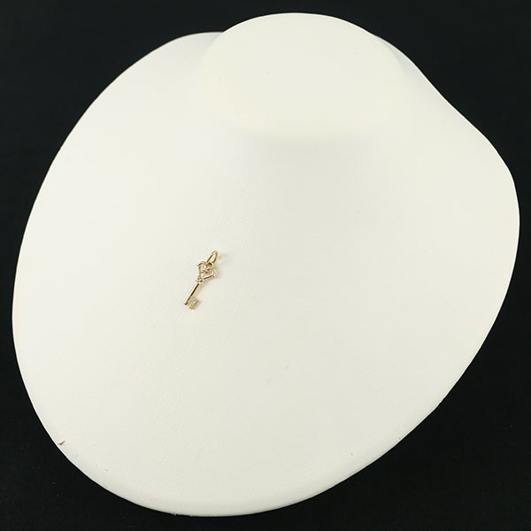 アガット ペンダントトップ ダイヤ 0.01ct  鍵 K10YG 