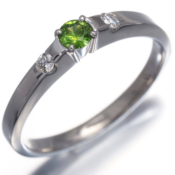 デマントイドガーネット 0.16ct  ダイヤ 0.08ct   リング K18WG 