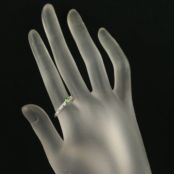 デマントイドガーネット 0.16ct  ダイヤ 0.08ct   リング K18WG 