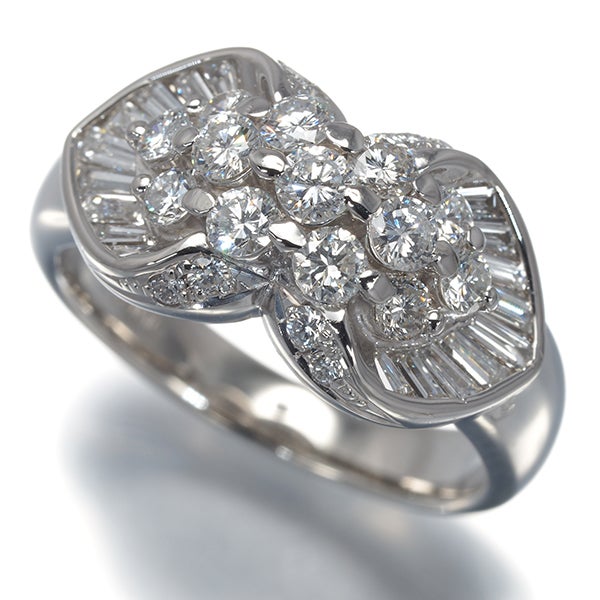 ダイヤ 1.02ct パヴェ 2種カット リング Pt900 