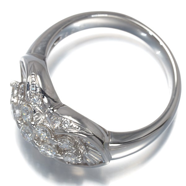 ダイヤ 1.02ct パヴェ 2種カット リング Pt900 