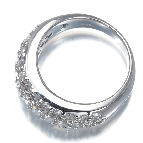 ローズカットダイヤ 1.00ct パヴェ  リング K18WG 