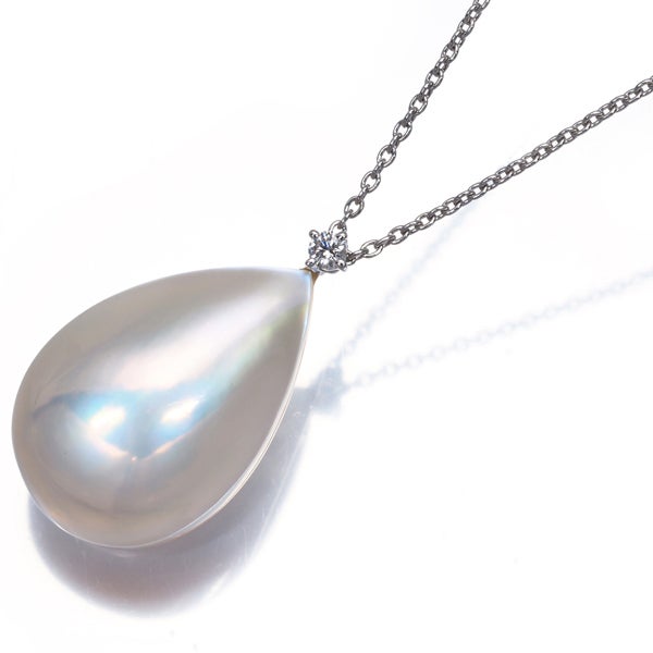 タサキ ネックレス パール マベ真珠  ダイヤ 0.03ct  ドロップ K18WG 