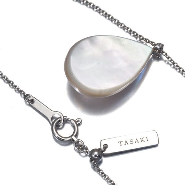 タサキ ネックレス パール マベ真珠  ダイヤ 0.03ct  ドロップ K18WG 