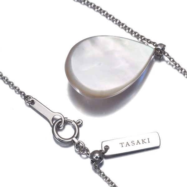 タサキ ネックレス パール マベ真珠  ダイヤ 0.03ct  ドロップ K18WG 