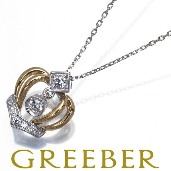 モニッケンダム ネックレス ダイヤ 0.21ct  コンビカラー クラウン K18YG/WG 