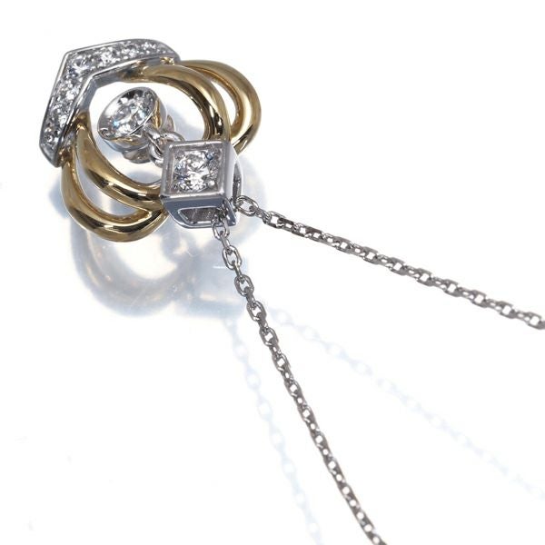 モニッケンダム ネックレス ダイヤ 0.21ct  コンビカラー クラウン K18YG/WG 
