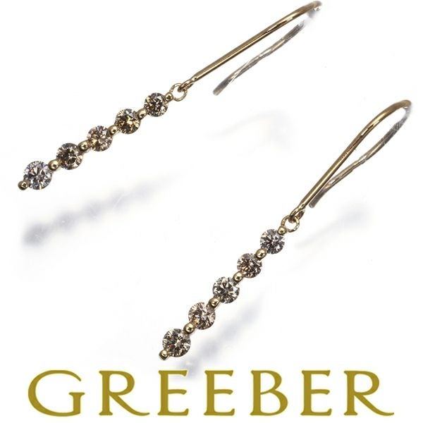 GSTV ピアス ダイヤ 0.25ct/0.25ct  フック K18YG 