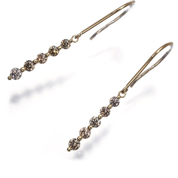 GSTV ピアス ダイヤ 0.25ct/0.25ct  フック K18YG 