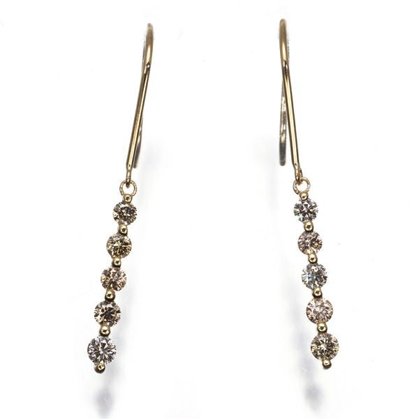 GSTV ピアス ダイヤ 0.25ct/0.25ct  フック K18YG 