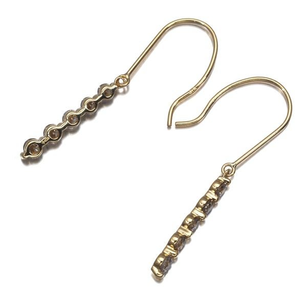 GSTV ピアス ダイヤ 0.25ct/0.25ct  フック K18YG 