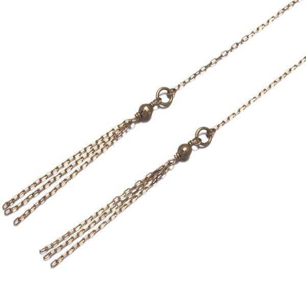 アガット ピアス   アメリカン チェーン フリンジ K10YG 