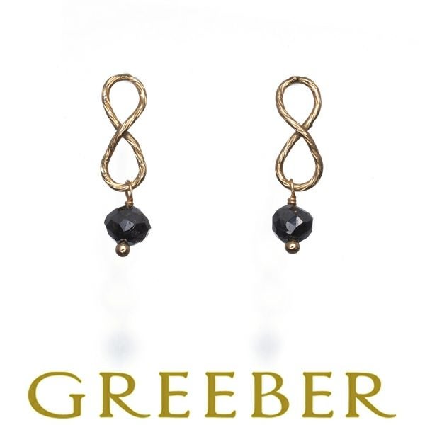 アガット ピアス ブラックダイヤ   K10YG 