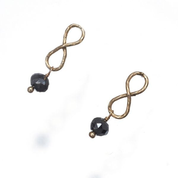 アガット ピアス ブラックダイヤ   K10YG 