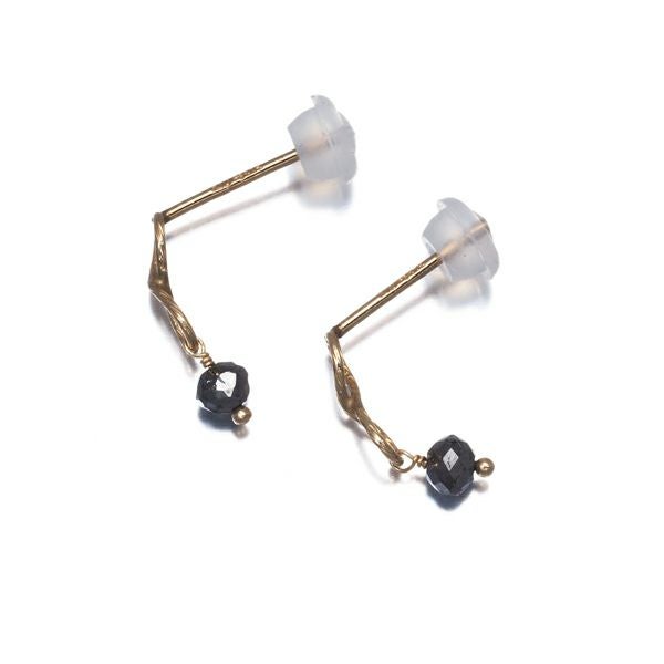 アガット ピアス ブラックダイヤ   K10YG 