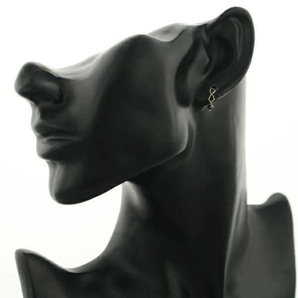 アガット ピアス ブラックダイヤ   K10YG 