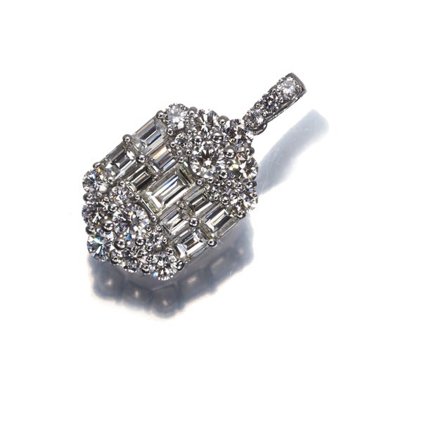 ダイヤ 1.00ct バゲット 2種カット  ペンダントトップ Pt900 