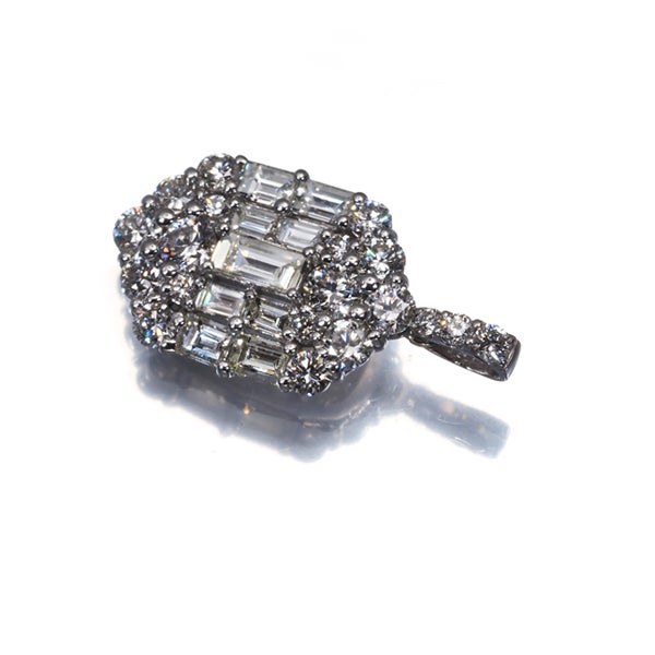 ダイヤ 1.00ct バゲット 2種カット  ペンダントトップ Pt900 