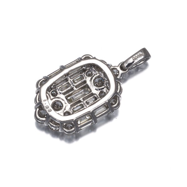 ダイヤ 1.00ct バゲット 2種カット  ペンダントトップ Pt900 
