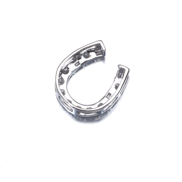 ダイヤ 0.25ct テーパー 2種カット ホースシュー  ペンダントトップ K18WG 