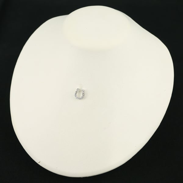 ダイヤ 0.25ct テーパー 2種カット ホースシュー  ペンダントトップ K18WG 