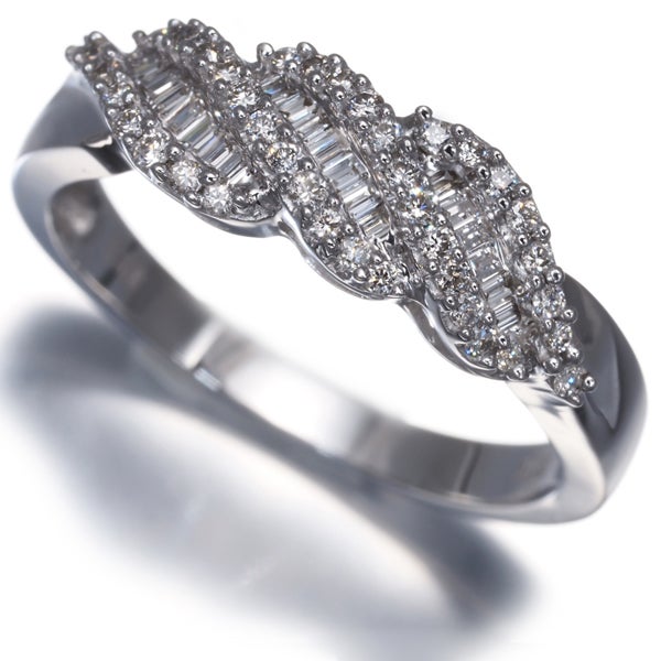 ダイヤ 0.30ct 2種カット  リング K18WG 