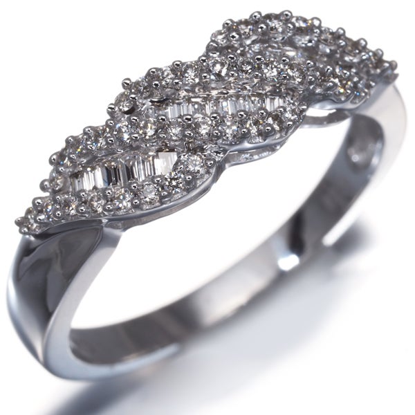 ダイヤ 0.30ct 2種カット  リング K18WG 