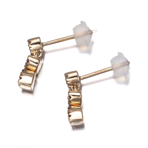 ポンテヴェキオ ピアス ルビー 0.08ct サファイア 0.07ct ダイヤ 0.03ct ハート K18PG 