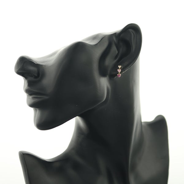ポンテヴェキオ ピアス ルビー 0.08ct サファイア 0.07ct ダイヤ 0.03ct ハート K18PG 