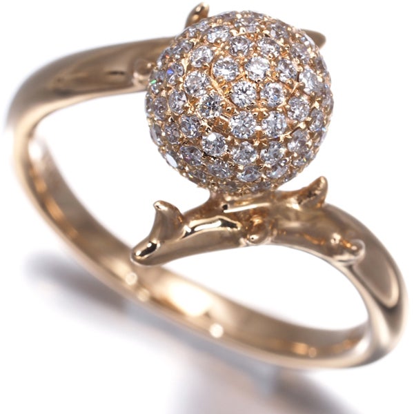 ダイヤ 0.51ct ボール パヴェ  リング K18PG 