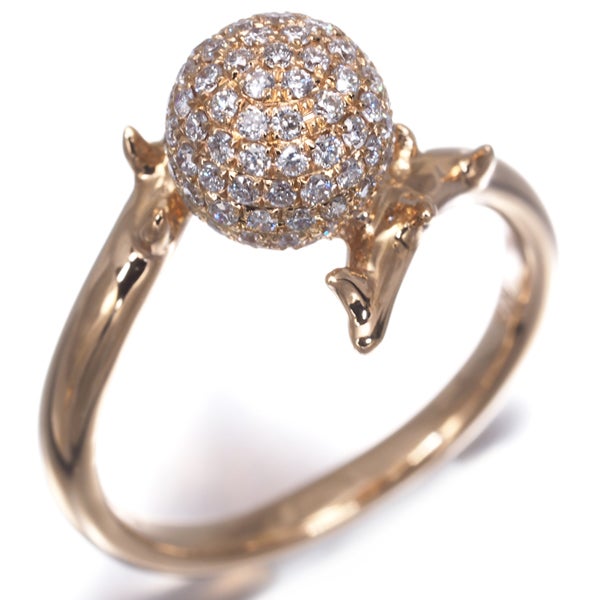 ダイヤ 0.51ct ボール パヴェ  リング K18PG 
