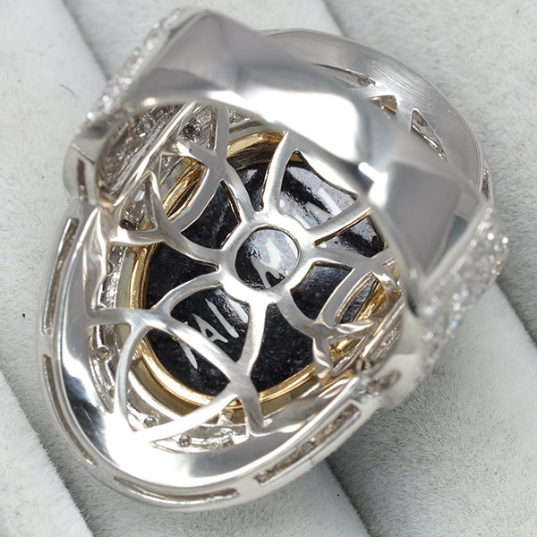 ラメルヴェイユ リング ダイヤ 1.030ct エマイユ 11.5号 Pt900/K18YG/エナメル 鑑/保