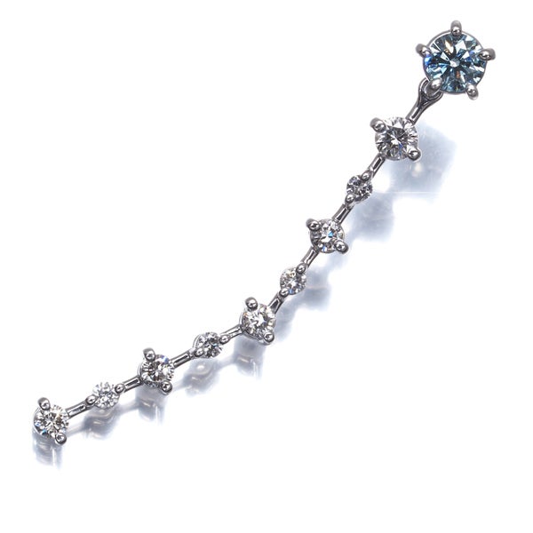 ブルー&クリアダイヤ 0.313ct/0.50ct   ペンダントトップ Pt900 