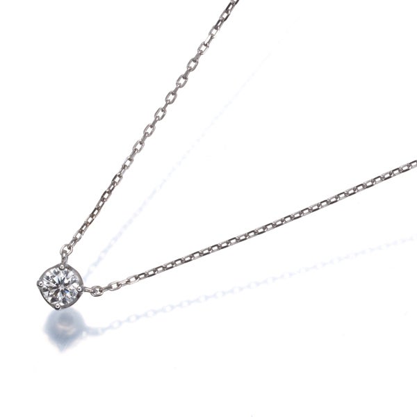 ４℃ ネックレス ダイヤ  一粒 K18WG 