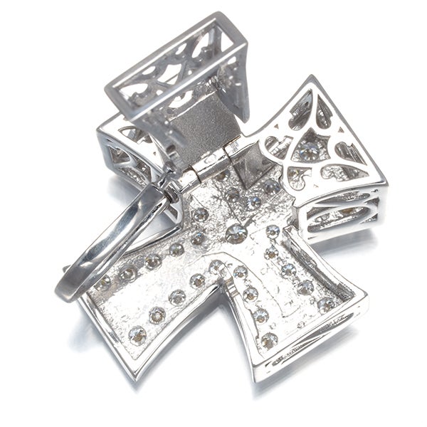 ゆきざき ペンダントトップ ダイヤ 0.65ct ダブルトップ クロス K18WG 
