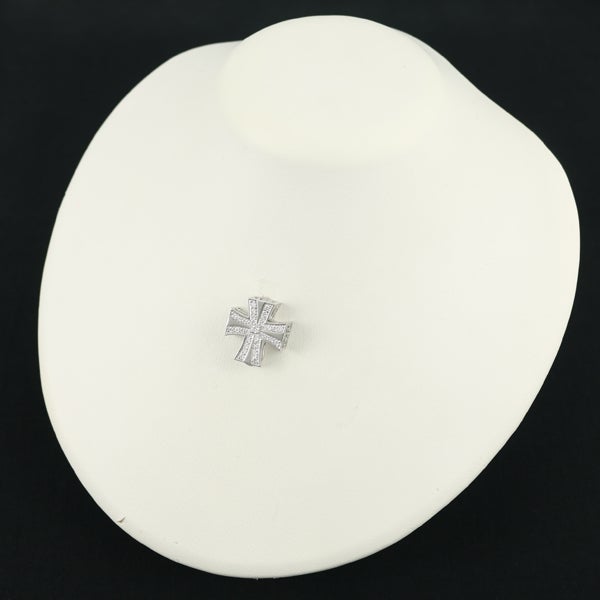 ゆきざき ペンダントトップ ダイヤ 0.65ct ダブルトップ クロス K18WG 