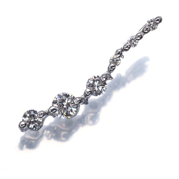 ダイヤ 0.50ct 6P 揺れる グラデーション ペンダントトップ K18WG 