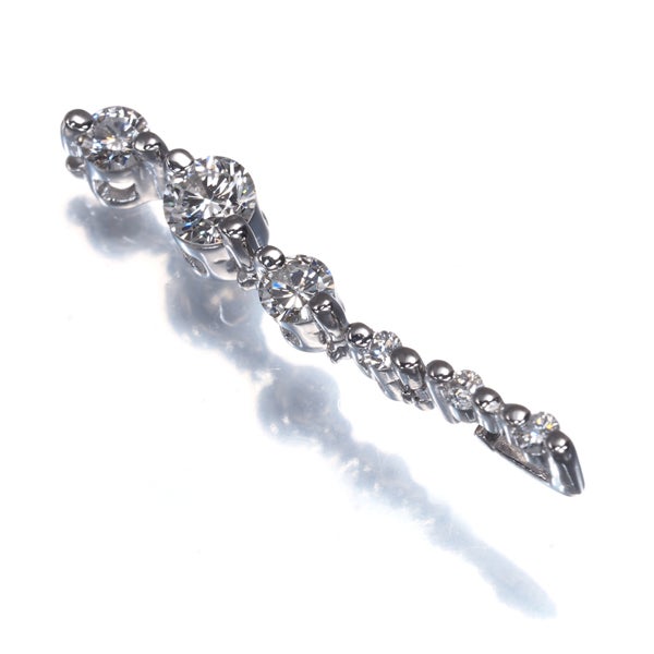 ダイヤ 0.50ct 6P 揺れる グラデーション ペンダントトップ K18WG 