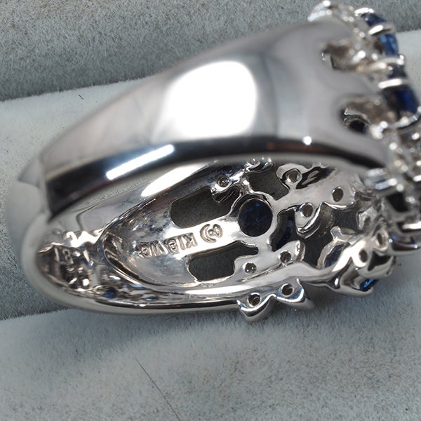タサキ リング サファイア 1.87ct  ダイヤ 0.40ct  フラワー 16.5号 K18WG 