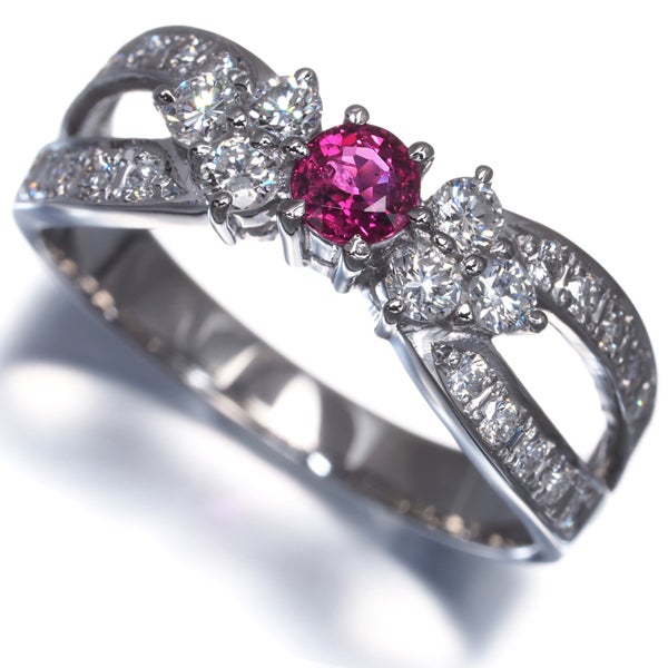 ルビー 0.33ct ダイヤ 0.62ct   リング Pt900 