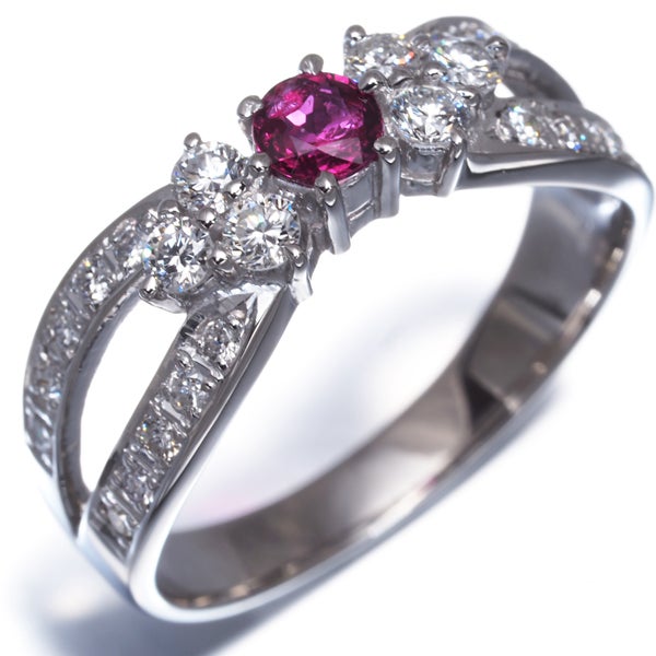 ルビー 0.33ct ダイヤ 0.62ct   リング Pt900 