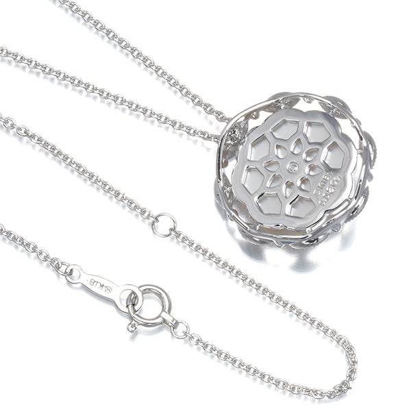 ミキモト ネックレス シェル ダイヤ 0.02ct ピクウェ ロング K18WG/YG 