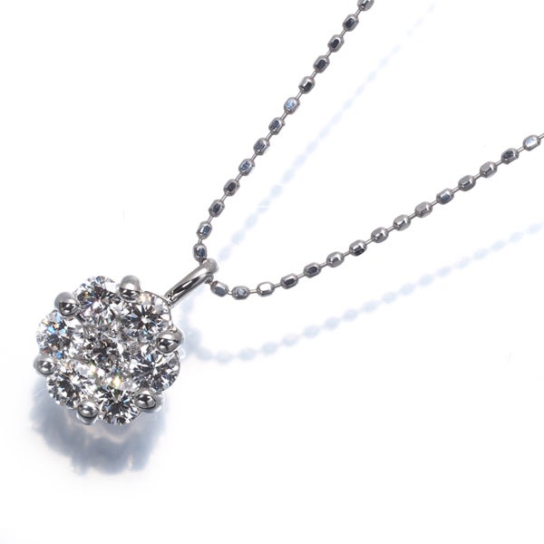 ダイヤ 0.50ct H&C フラワー  ネックレス Pt900/K18WG ソーティング